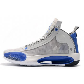 2019 Air Jordan 34 XXXIV Wolf Grey Blue-White Shoes